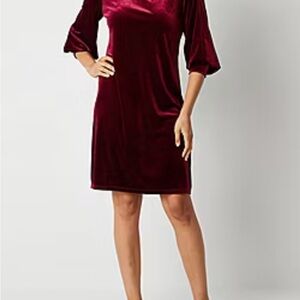 Studio 1 Womens 3/4 Sleeve Shift Dress